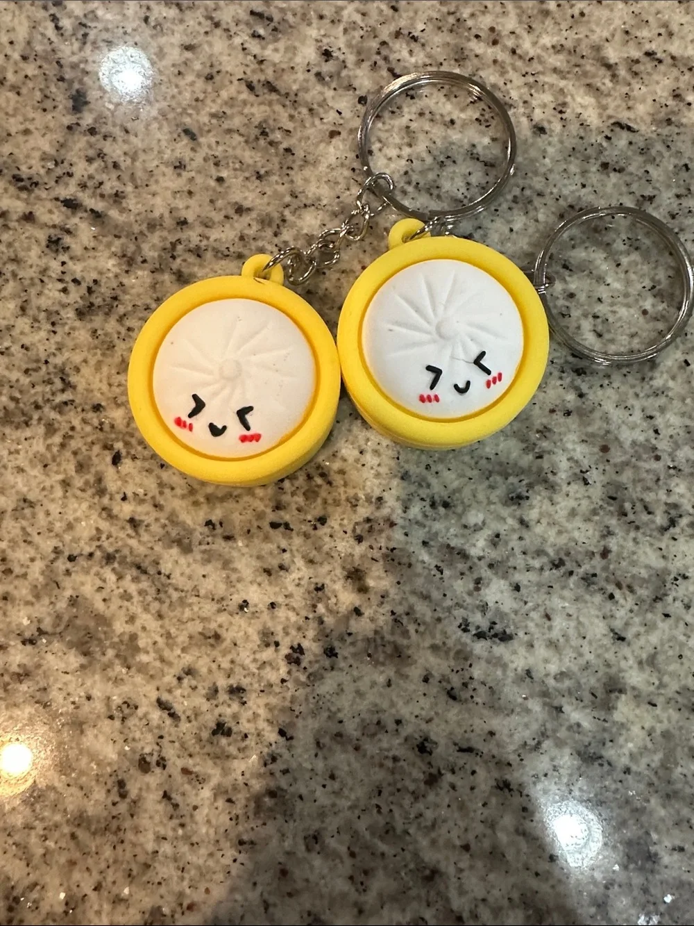 Cute Dumpling Keychains - Yellow Frame with Assorted Fruit Colors
